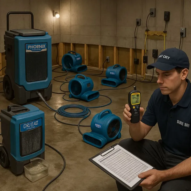 Structural Drying and Dehumidification process in Sellersville, PA